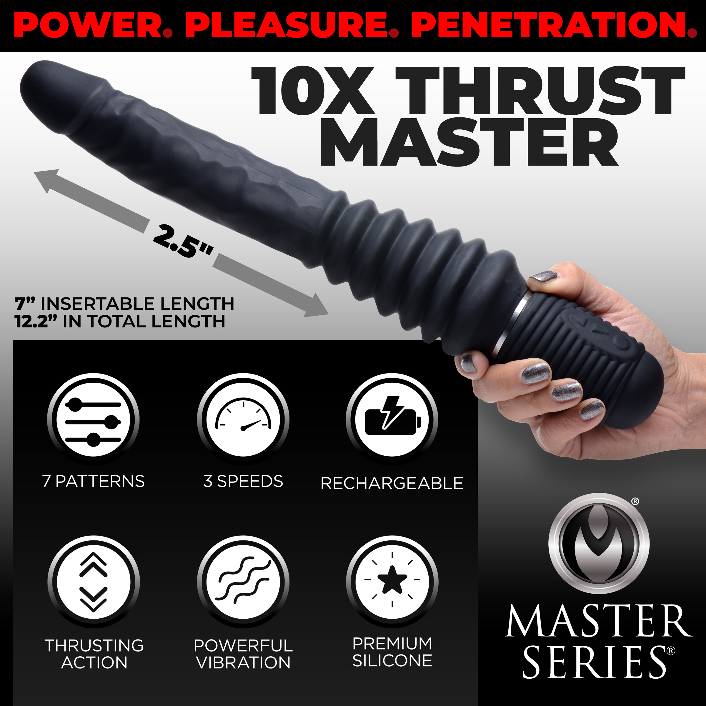 10X Silicone Vibrating and Thrusting Dildo: Sex Toy Distributing