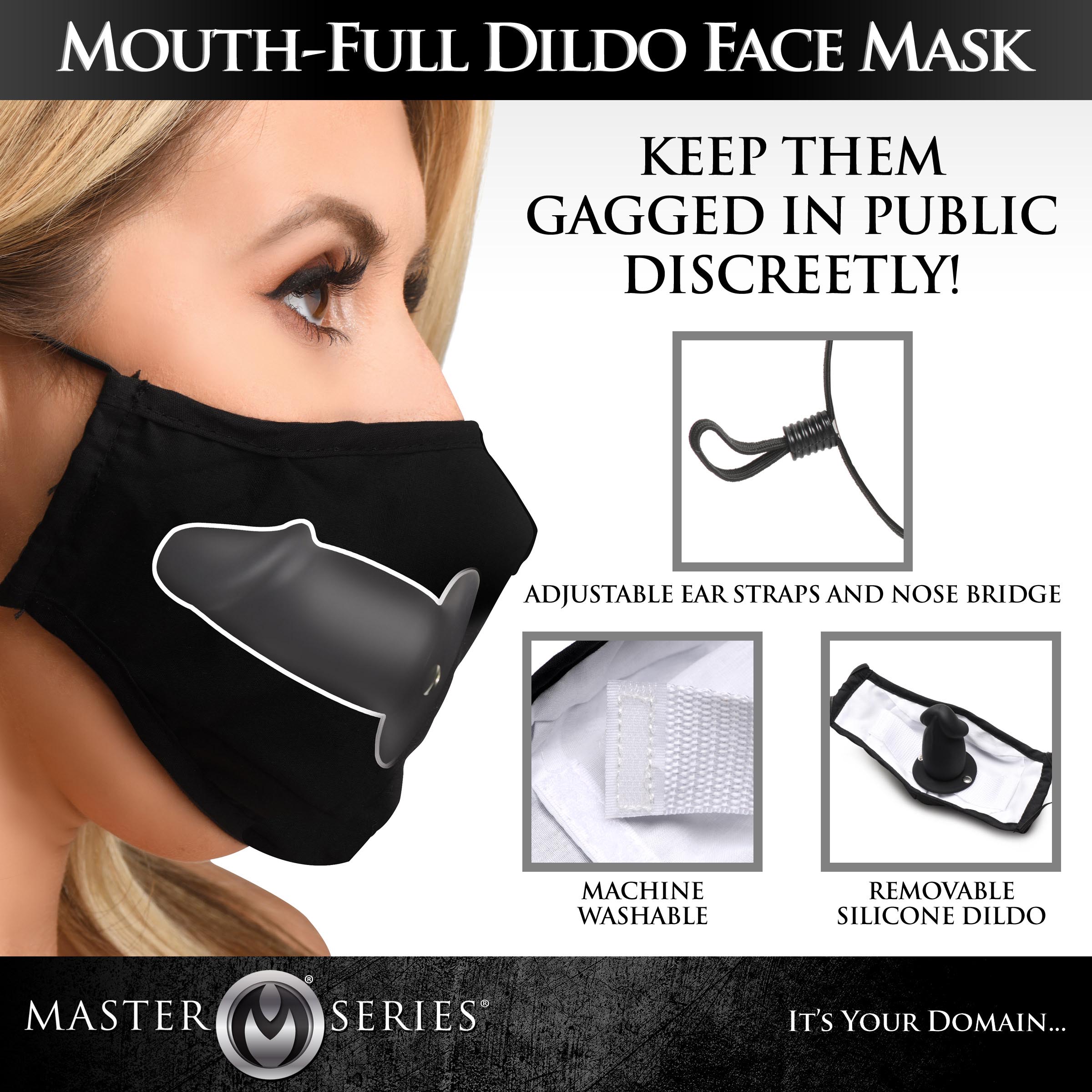 Mouth-Full Dildo Face Mask: Sex Toy Distributing