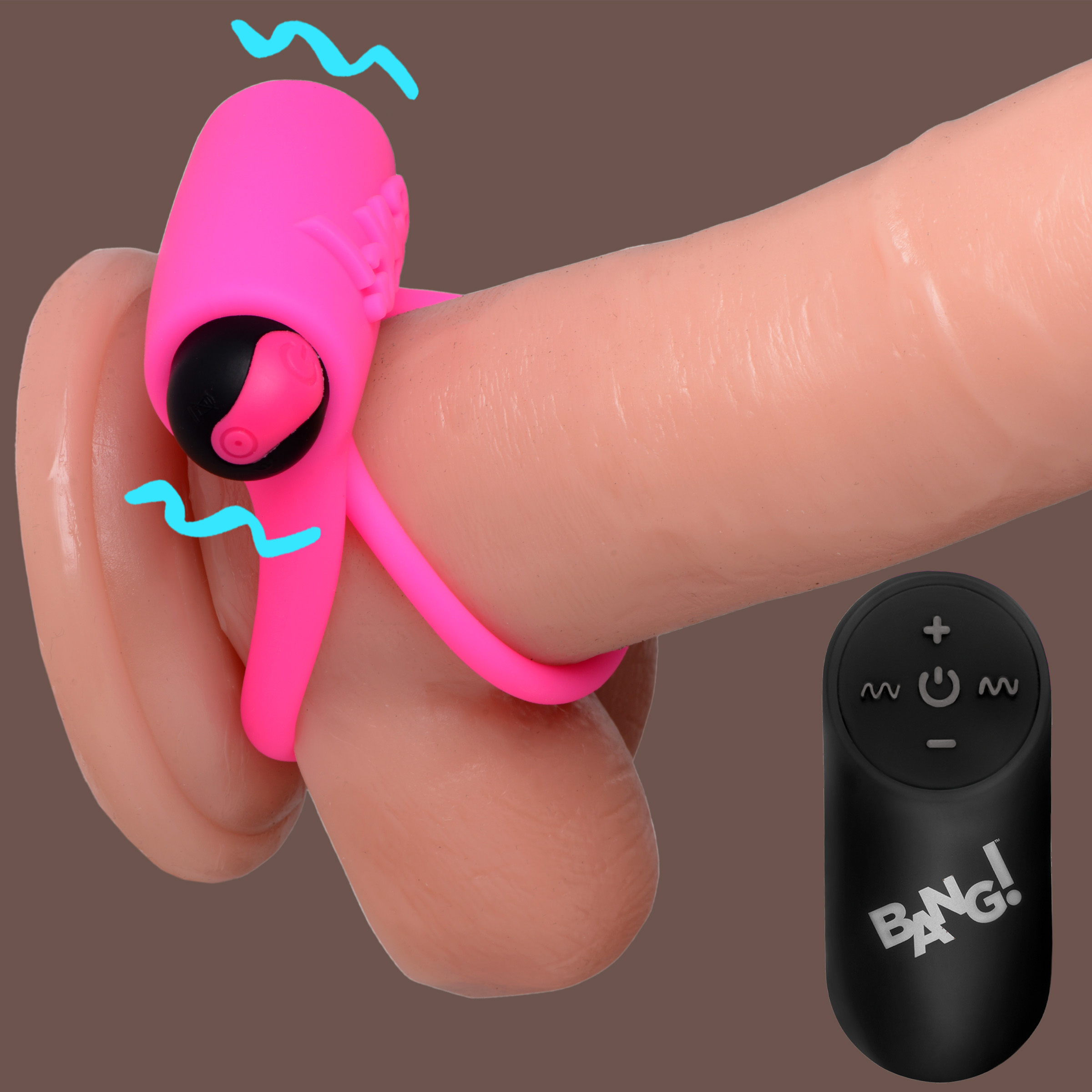 Remote Control 28X Vibrating Cock Ring and Bullet - Pink