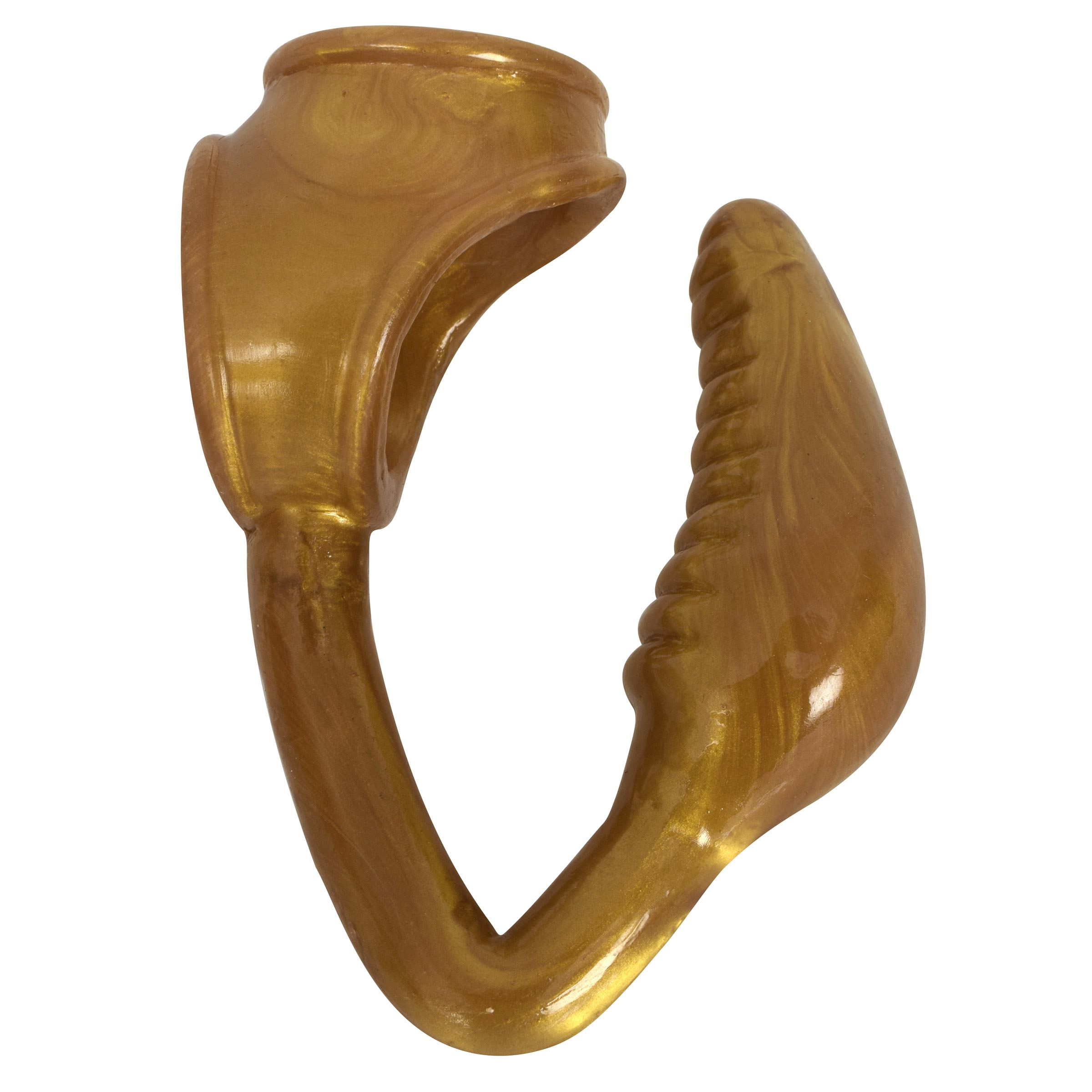 Penis Plug With Anal Intruder Cock Ring - The Earl Cock and Ball Ring with Anal Plug -Gold