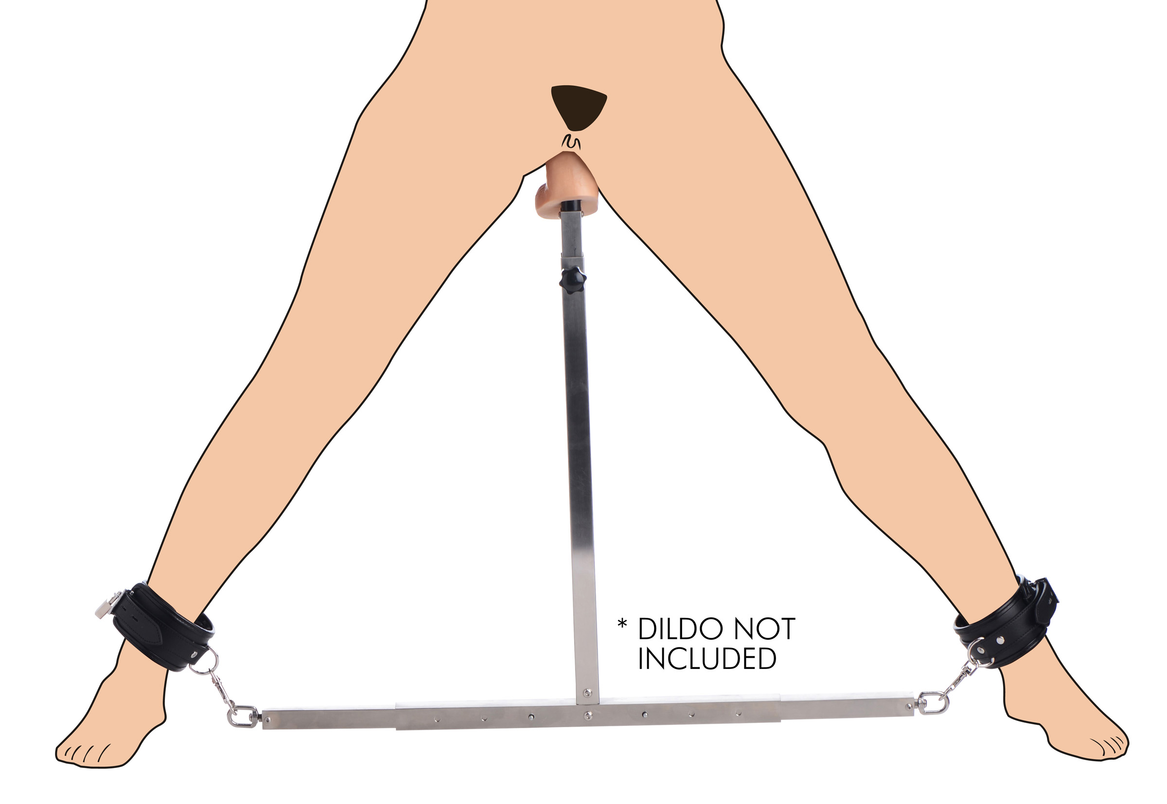 2400px x 1654px - Squat Anal Impaler with Spreader Bar and Cuffs: Sex Toy Distributing