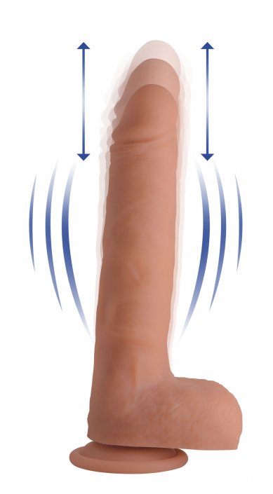 Vibrating Thrusting Remote Control Silicone Dildo 10 Inch